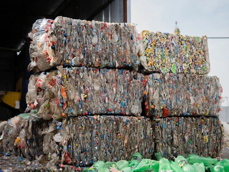 Plastique compacté en balles